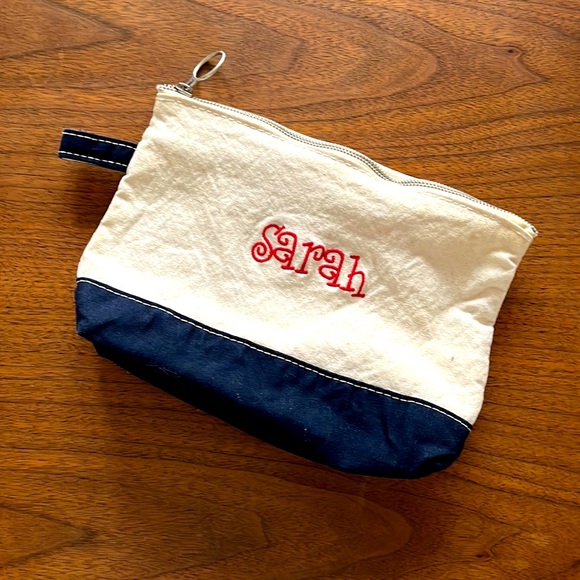 CB Station Canvas Make Up or Accessory Bag Monogram “Sarah” - Picture 1 of 5